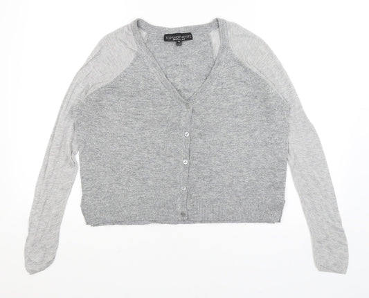 Womens UK Size 8 Topshop Grey Cardigan Jumper
