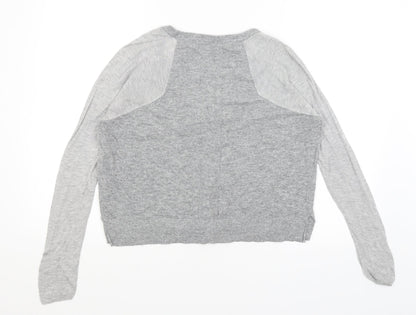 Womens UK Size 8 Topshop Grey Cardigan Jumper