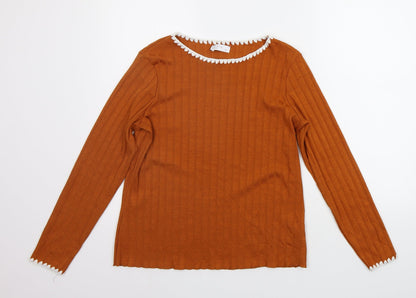 Papaya Womens Orange   Basic T-Shirt Size 12