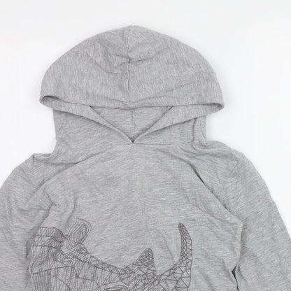 Little Pieces Boys Grey   Pullover Hoodie Size 9-10 Years