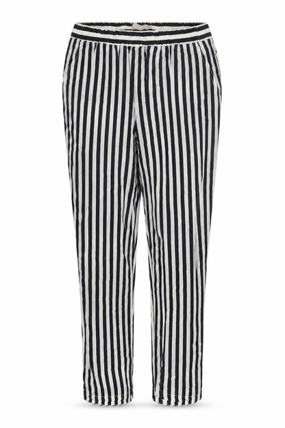 Stefanrel Womens Blue Striped  Trousers  Size L L27 in - Elastic Waist Band