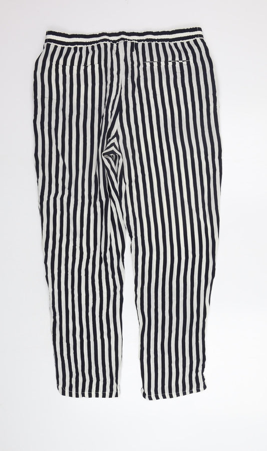 Stefanrel Womens Blue Striped  Trousers  Size L L27 in - Elastic Waist Band