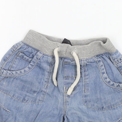 NEXT Girls Blue Ikat  Cropped Jeans Size 9-12 Months