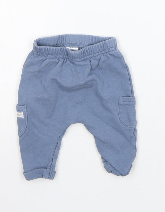 TU Girls Blue   Jogger Trousers Size 0-3 Months  - Elastic Waist Band