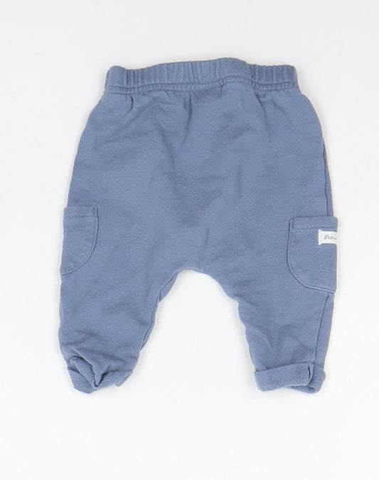 TU Girls Blue   Jogger Trousers Size 0-3 Months  - Elastic Waist Band
