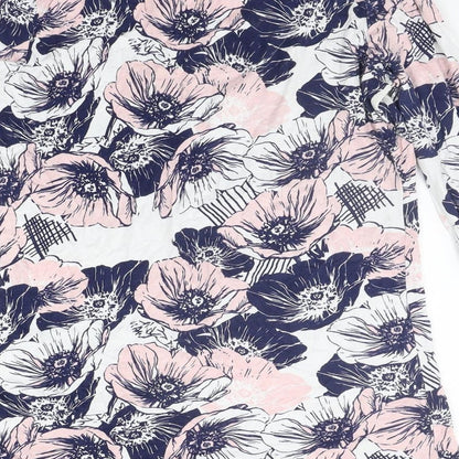 elea Womens Blue Floral  Basic T-Shirt Size S