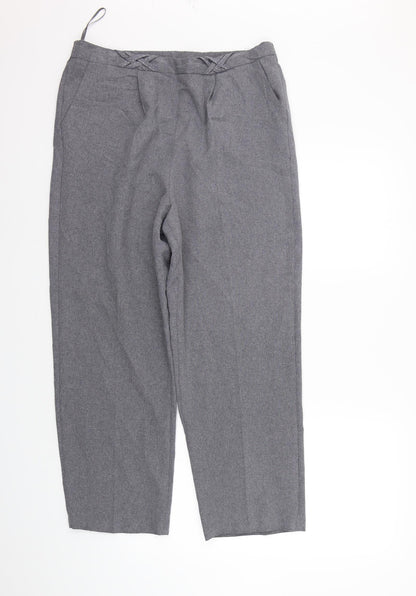 BM Womens Grey   Trousers  Size 14 L24 in - Elastic Waist Band