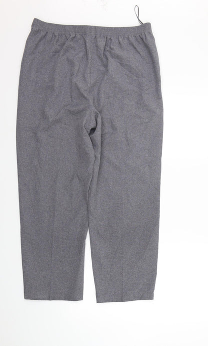 BM Womens Grey   Trousers  Size 14 L24 in - Elastic Waist Band