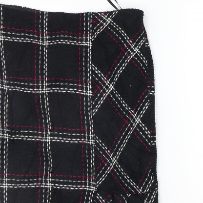 FLORNCE + FRED Womens Black Check  A-Line Skirt Size 10
