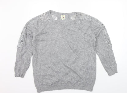 YUMMI Womens Grey   Pullover Jumper Size L  - DETAILS ON ARM