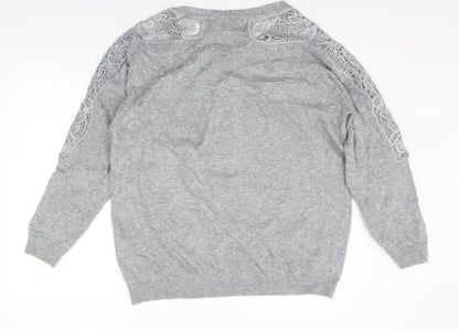 YUMMI Womens Grey   Pullover Jumper Size L  - DETAILS ON ARM
