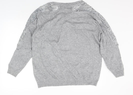 YUMMI Womens Grey   Pullover Jumper Size L  - DETAILS ON ARM