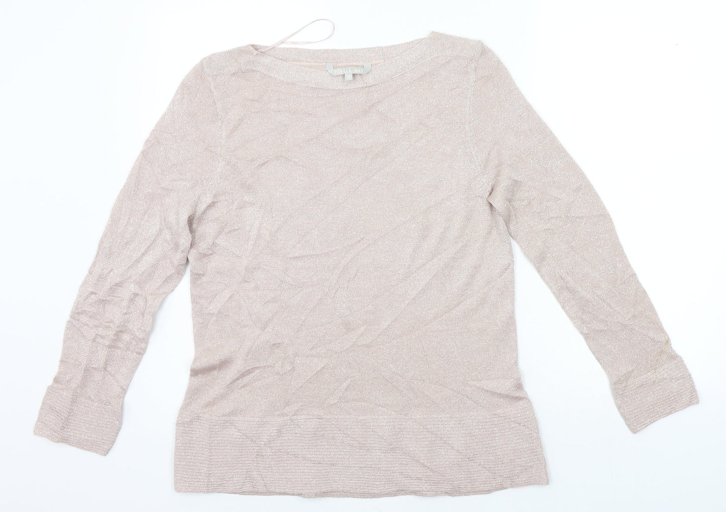 Womens UK Size M Pebble Bay Beige Basic T-Shirt