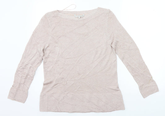 Womens UK Size M Pebble Bay Beige Basic T-Shirt