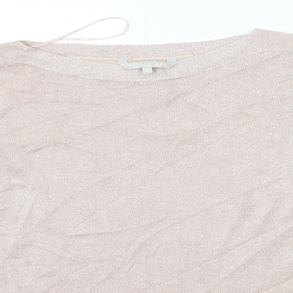 Womens UK Size M Pebble Bay Beige Basic T-Shirt