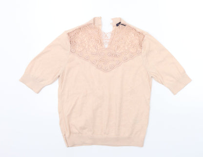 Womens UK Size 10 Marks and Spencer Beige Pullover Jumper