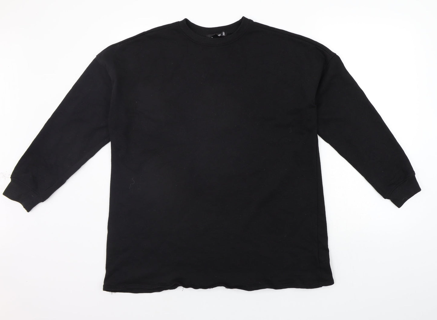 Womens UK Size 6 Missguided Black Henley Jumper