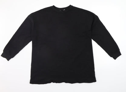 Womens UK Size 6 Missguided Black Henley Jumper