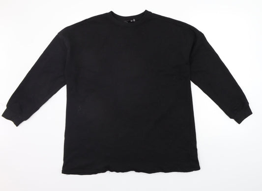 Womens UK Size 6 Missguided Black Henley Jumper