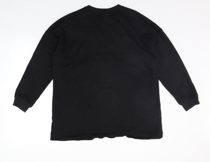 Womens UK Size 6 Missguided Black Henley Jumper