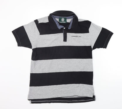 Celtic Football Club Womens Black Striped  Basic Polo Size S