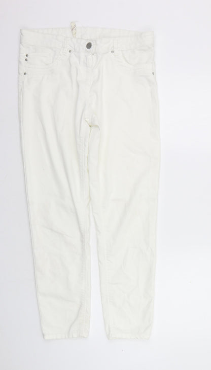 Papaya Womens White   Trousers  Size 12 L26 in