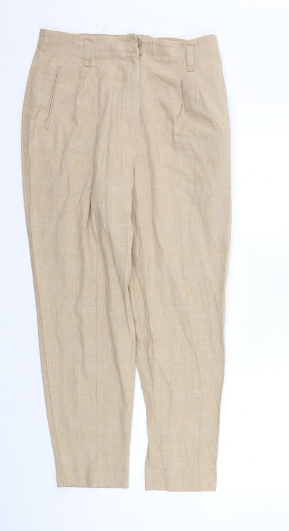 St michael Womens Beige Check  Trousers  Size 16 L26 in