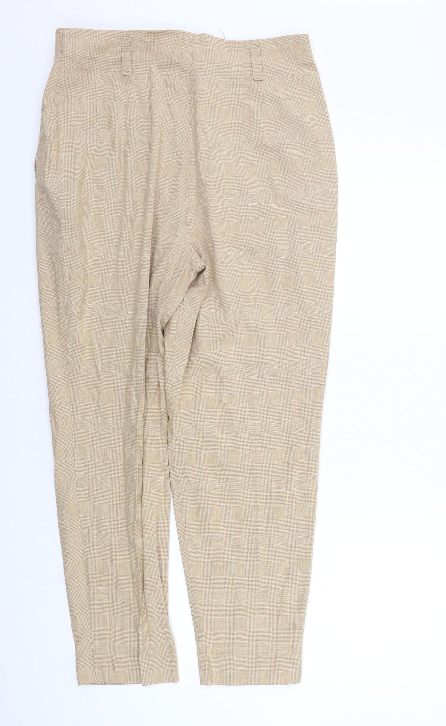 St michael Womens Beige Check  Trousers  Size 16 L26 in