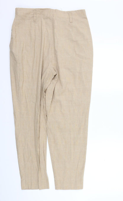 St michael Womens Beige Check  Trousers  Size 16 L26 in