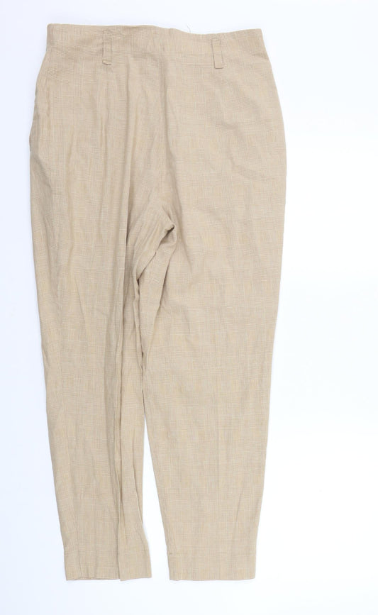 St michael Womens Beige Check  Trousers  Size 16 L26 in