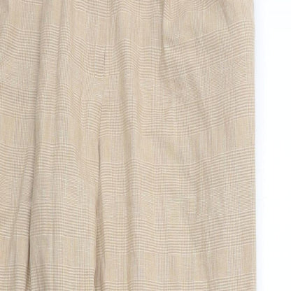 St michael Womens Beige Check  Trousers  Size 16 L26 in