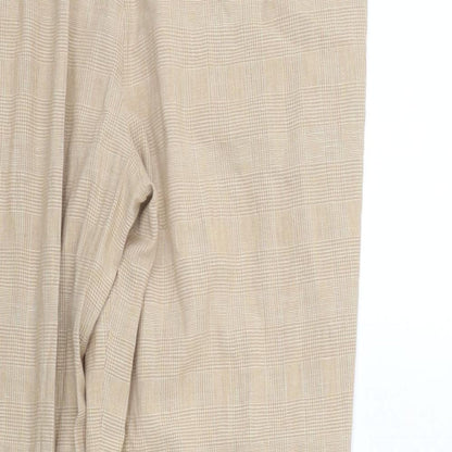 St michael Womens Beige Check  Trousers  Size 16 L26 in