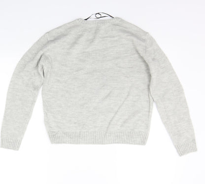 Womens UK Size XS Divided Grey Pullover Jumper