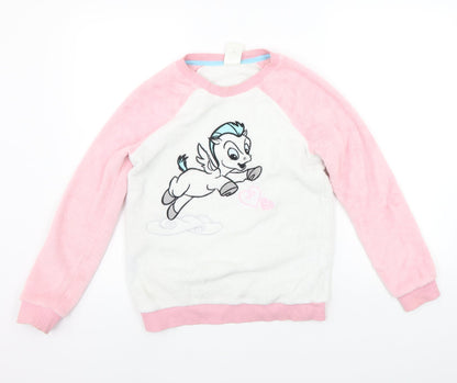 Disney Girls Pink Solid  Top Pyjama Top Size 11-12 Years  - print on front