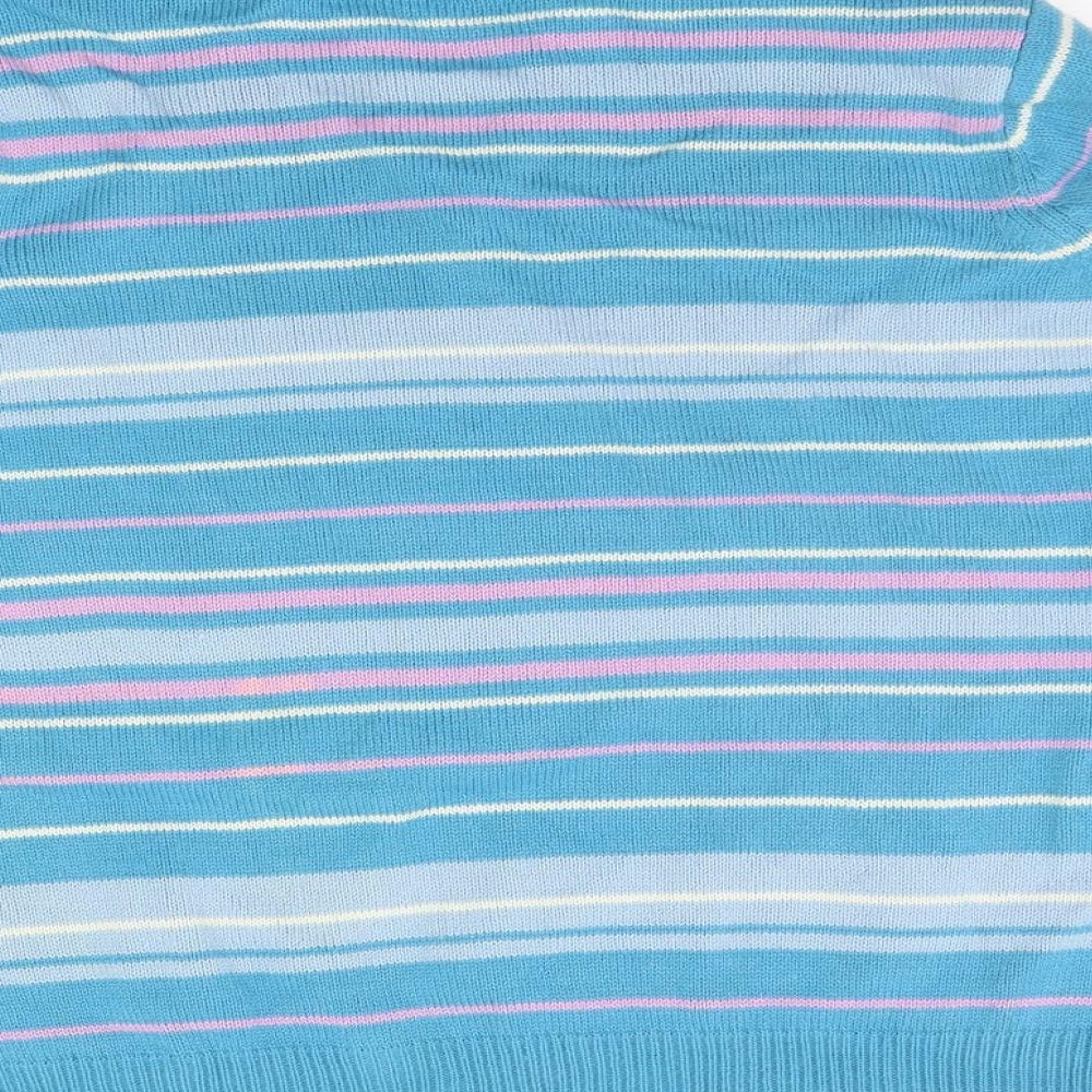 EWM Womens Blue Striped  Pullover Jumper Size M