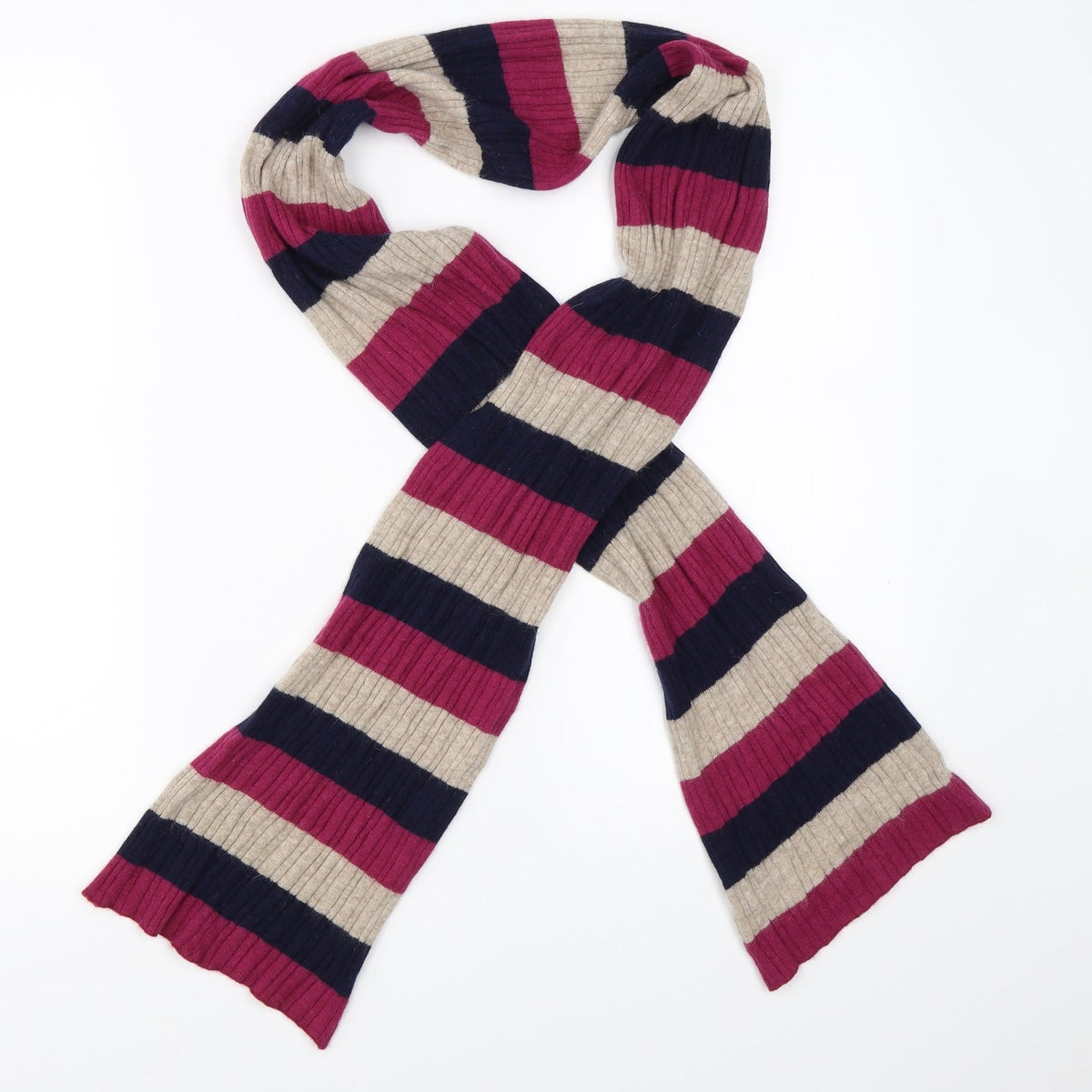 Preworn Womens Purple Striped   Scarf