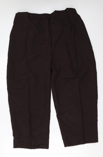 Womens UK Size 24 Preworn Regular Fit  Brown Trousers