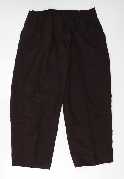 Womens UK Size 24 Preworn Regular Fit  Brown Trousers