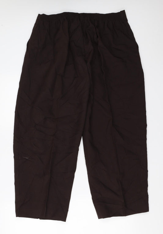 Womens UK Size 24 Preworn Regular Fit  Brown Trousers