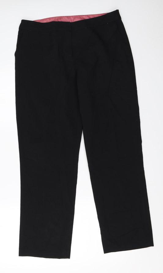 AMARANTO Womens Black   Trousers  Size 14 L28 in