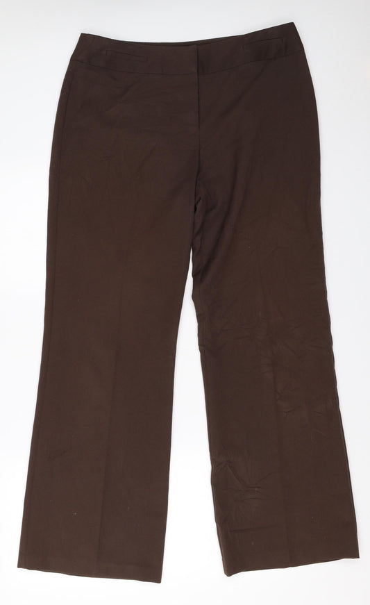 BM Womens Brown   Trousers  Size 14 L30.5 in