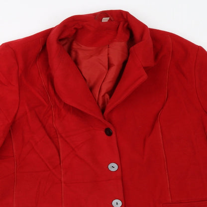 Womens UK Size 20 Preworn Red Overcoat