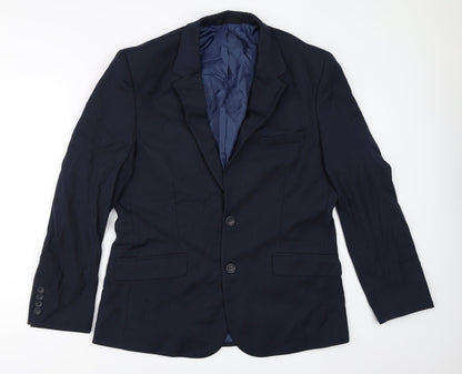 Mens UK Size 40 Charlton Gray Regular Blue Suit Jacket