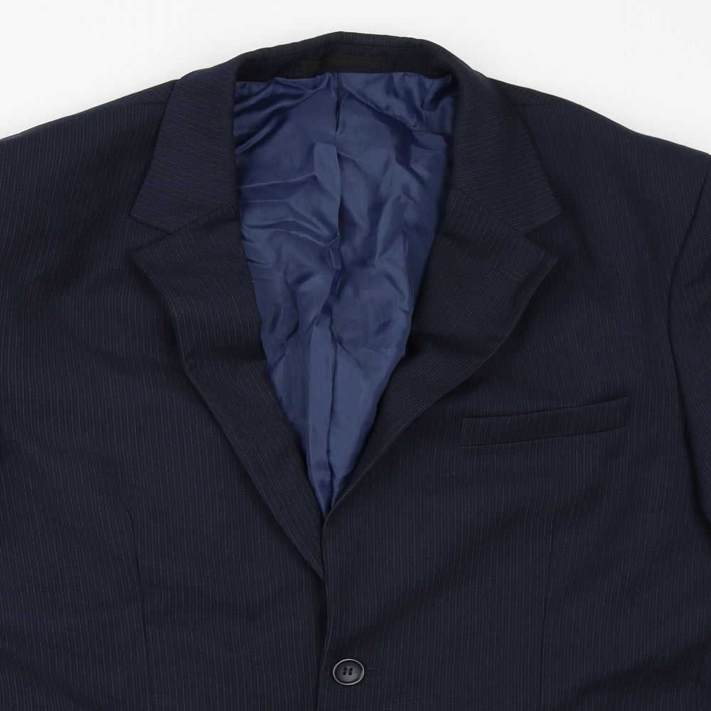 Mens UK Size 40 Charlton Gray Regular Blue Suit Jacket