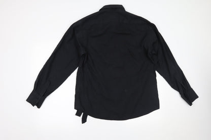 Mens UK Size 40 Peter Werth Black  Button-Up Long Sleeve Casual Shirt