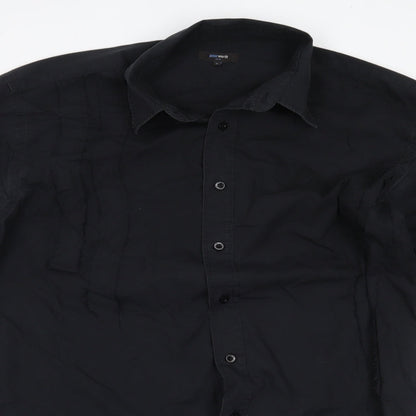 Mens UK Size 40 Peter Werth Black  Button-Up Long Sleeve Casual Shirt