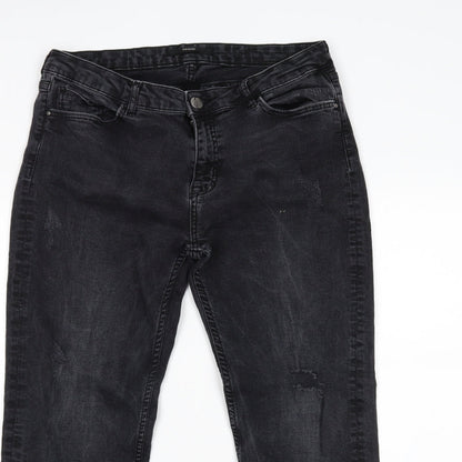 George Womens Black  Denim Skinny Jeans Size 10 L25 in