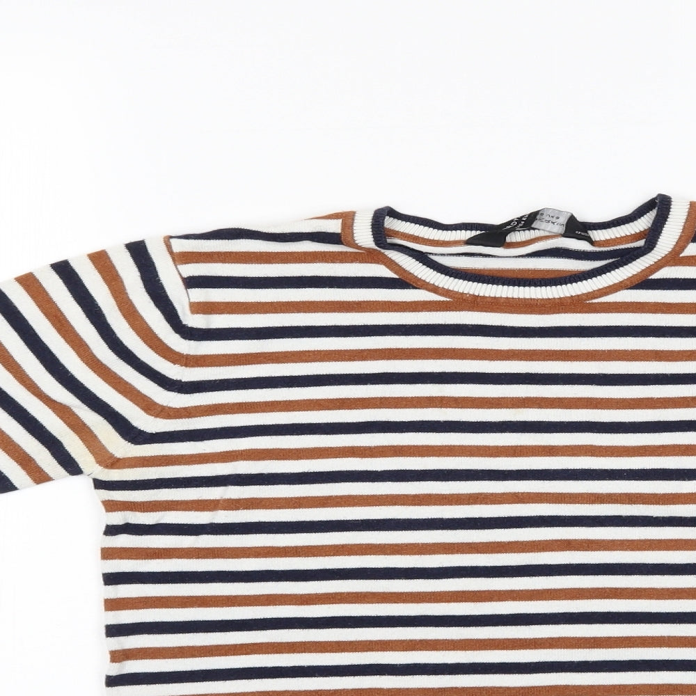 Dorothy Perkins Womens Multicoloured Striped  Basic T-Shirt Size 8