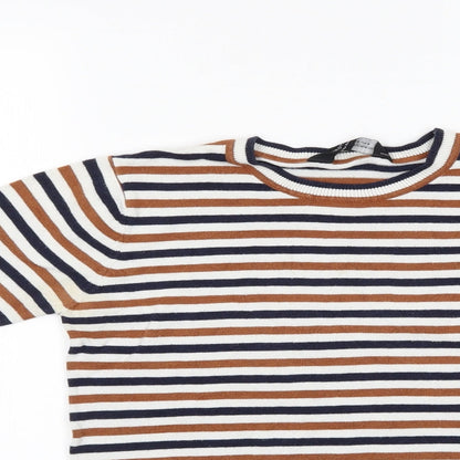 Dorothy Perkins Womens Multicoloured Striped  Basic T-Shirt Size 8