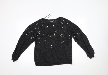 Womens UK Size 12 Papaya Black Pullover Jumper